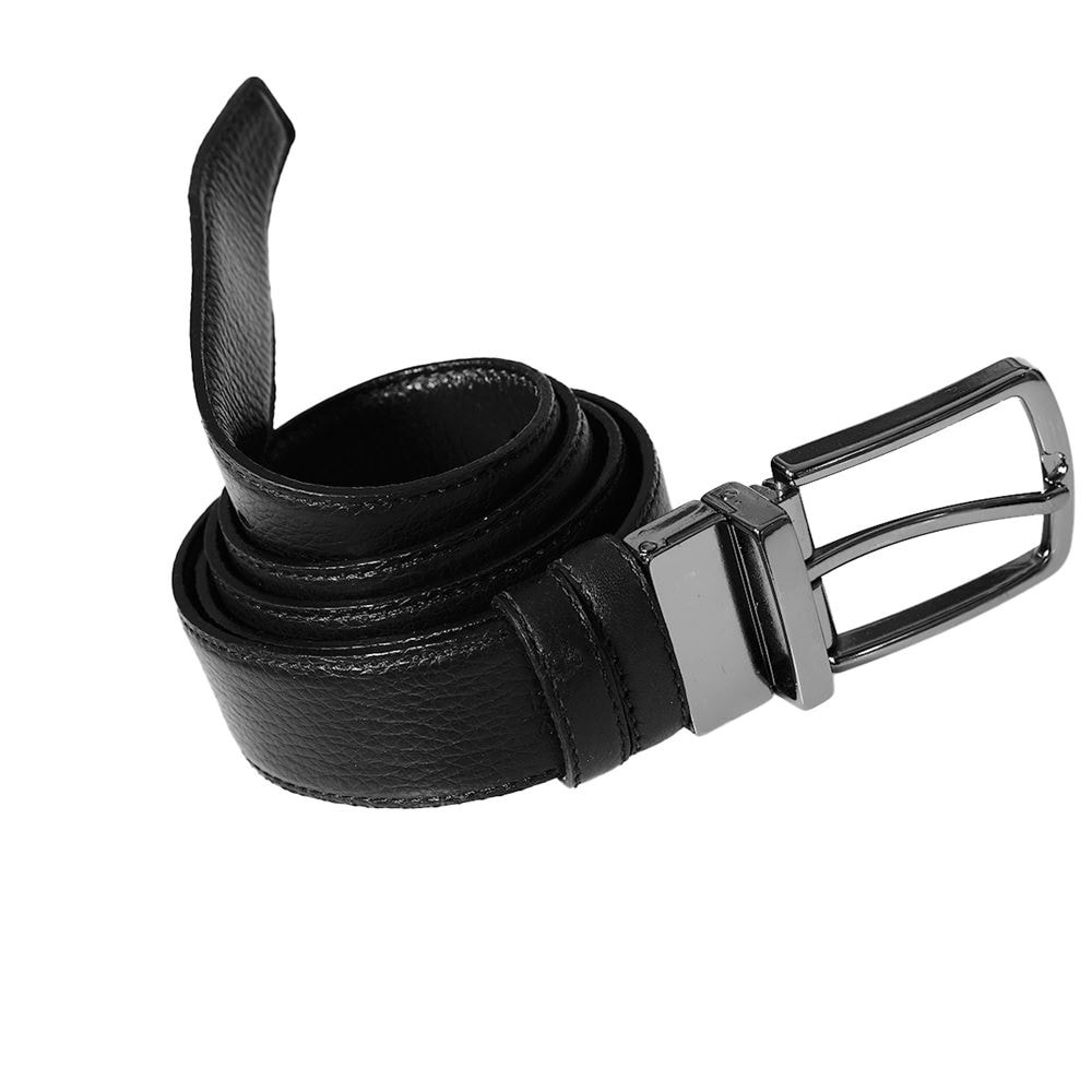 Navy and Black Double Sided 2 Color Genuine Leather Belt