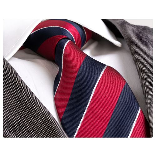 Burgandy Navy Jacquard Handmade Necktie