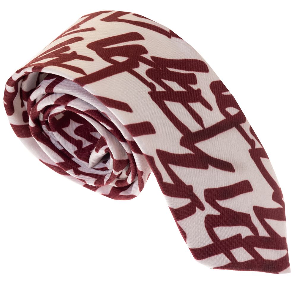 Burgundy Natural Viscose Printed Necktie