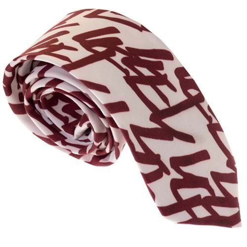 Burgundy Natural Viscose Printed Necktie