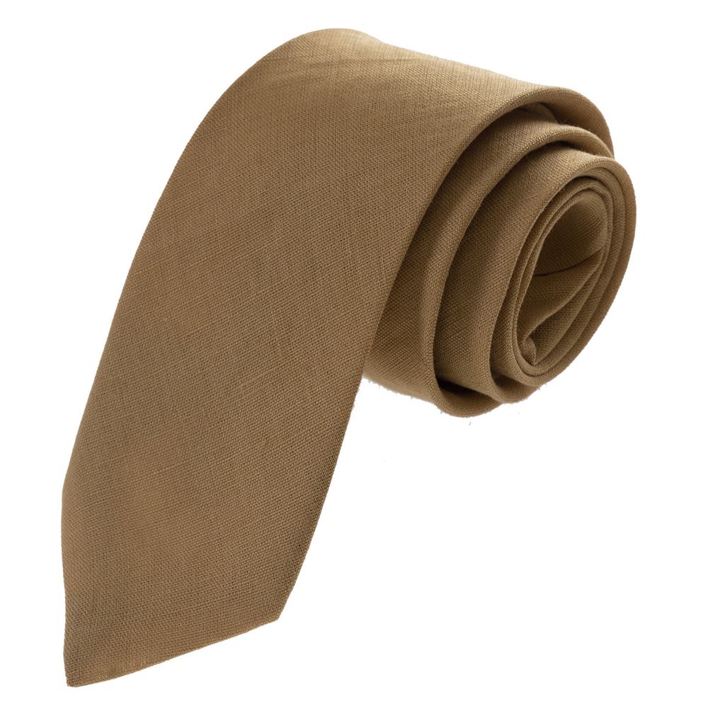 Beige Natural Linen Necktie