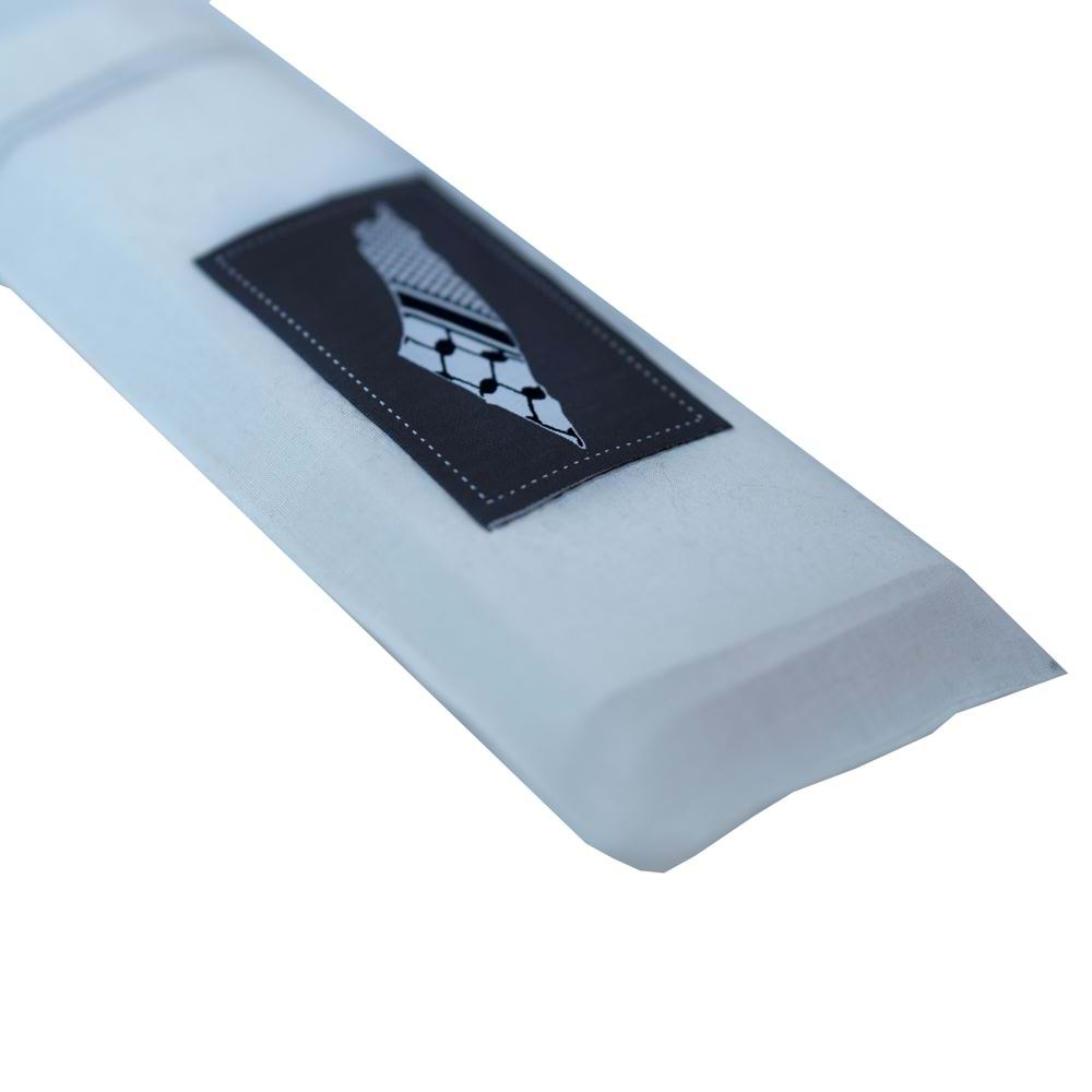 Black and White Palestine Flag Kufia Designer with Pouch Necktie