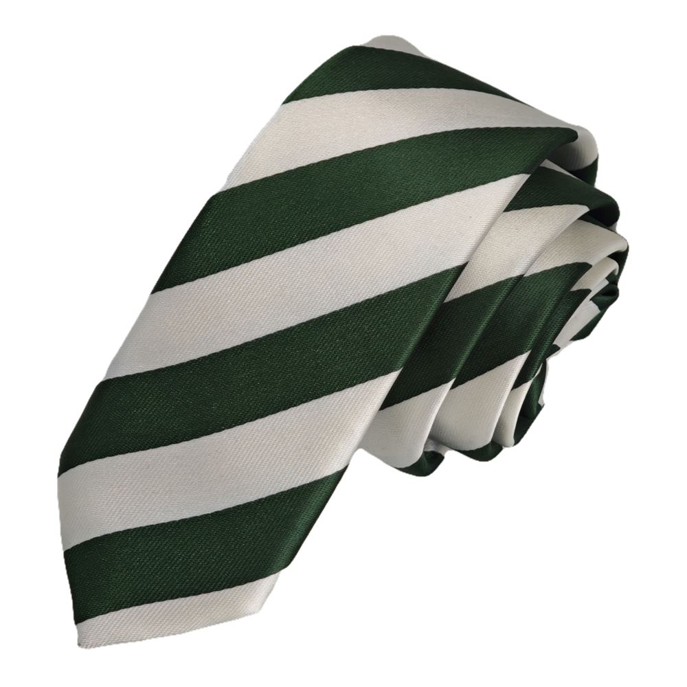 Green White Striped Jacquard Woven Slim Fashion Slim Tie