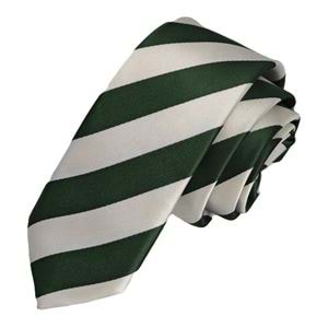 Green White Striped Jacquard Woven Slim Fashion Slim Tie