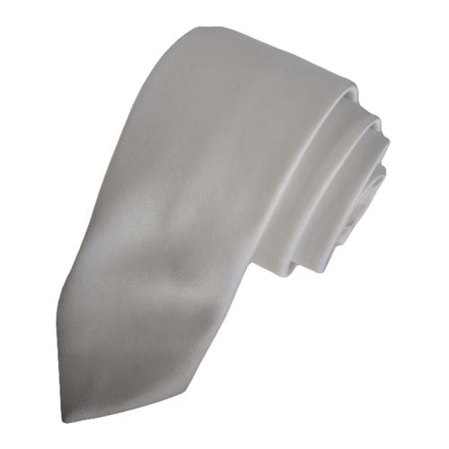 White Simple Satin Weave Slim Fashion Slim Tie