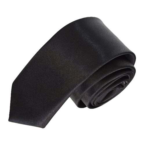 Black Simple Satin Weave Slim Fashion Slim Tie