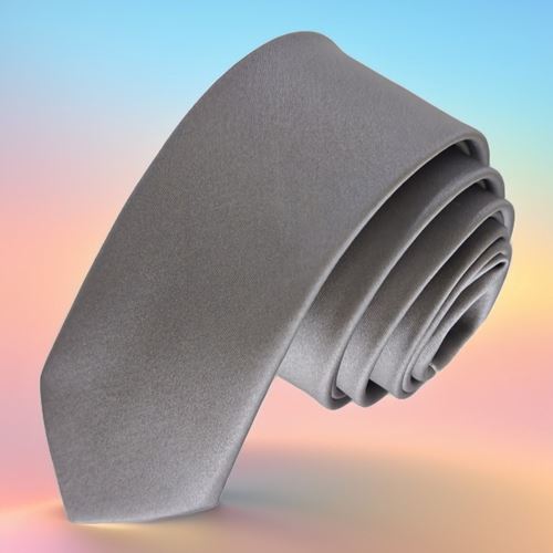 Grey Simple Satin Weave Slim Fashion Slim Tie