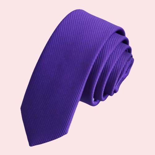 Purple Self-Striped Simple Slim Fashion Slim Tie