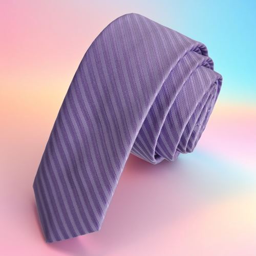 Purple Lilac Self Striped Jacquard Woven Slim Fashion Slim Tie
