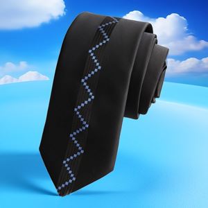 Blue Zigzag Patterned Custom Board Slim Fashion Slim Tie