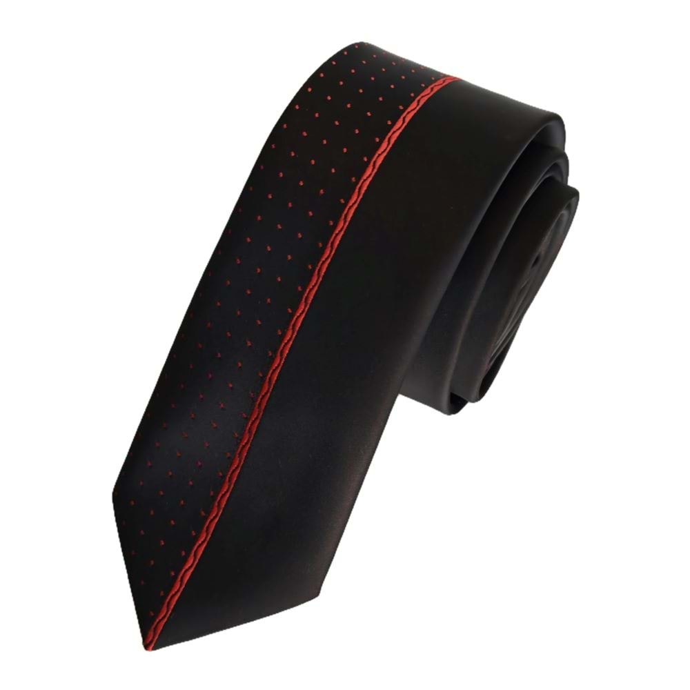 Red Polka Dot Special Design Panel Cut Slim Fashion Slim Tie