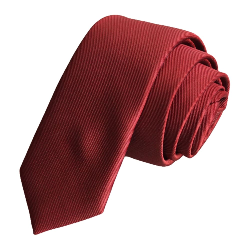 Burgundy Self-Striped Simple Slim Fashion Slim Tie