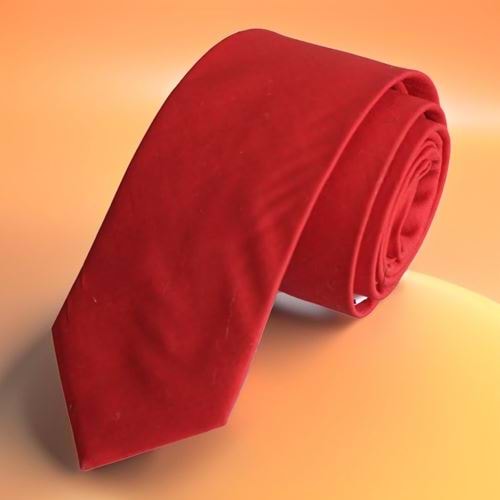 Red Plain Cotton Poplin Woven Slim Fashion Slim Tie