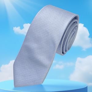 Blue Baby Blue Bird's Eye Patterned Jacquard Woven Italian Tie