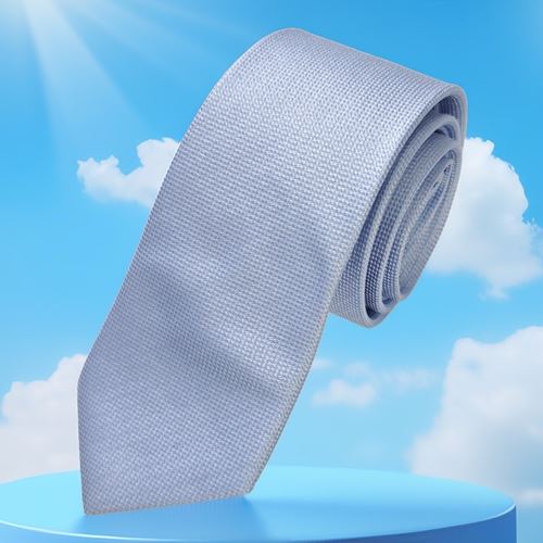 Blue Baby Blue Bird's Eye Patterned Jacquard Woven Italian Tie