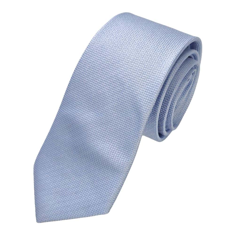Blue Baby Blue Bird's Eye Patterned Jacquard Woven Italian Tie