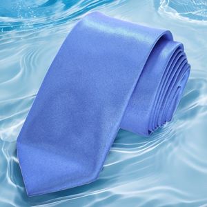 Blue Plain Dupon Satin Weave Slim Fashion Slim Tie