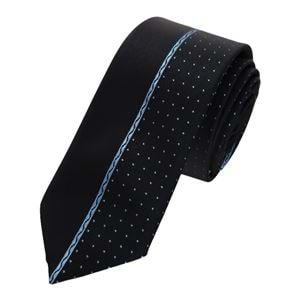 Turquoise Polka Dot Special Design Panel Cut Slim Fashion Slim Tie