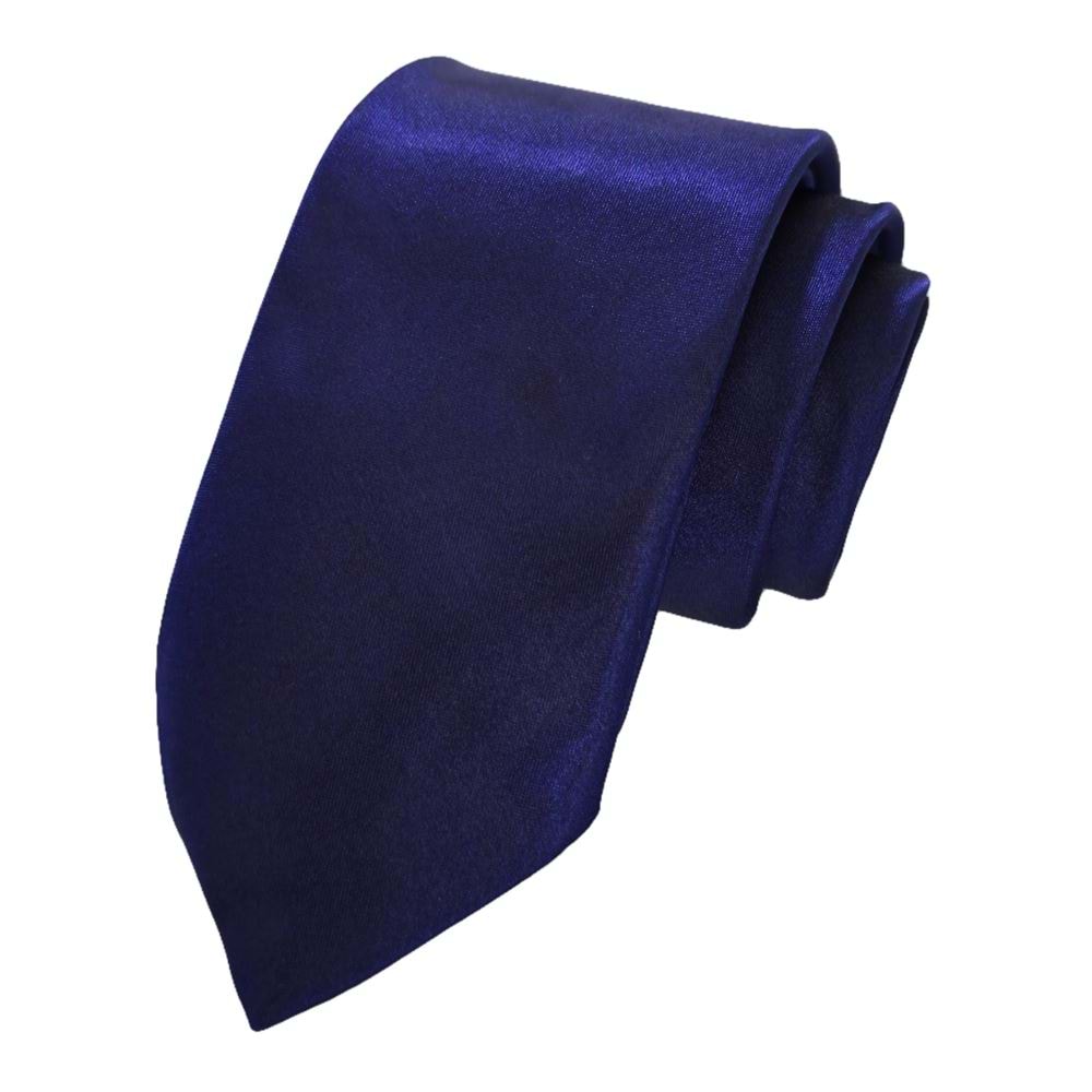 Navy Blue Simple Satin Weave Italian Tie
