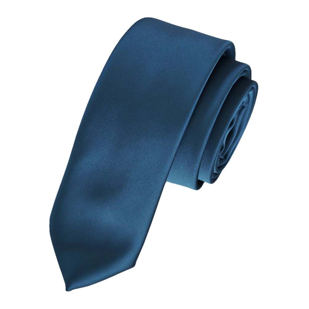 Petroleum Green Plain Dupon Satin Weave Slim Fashion Slim Tie
