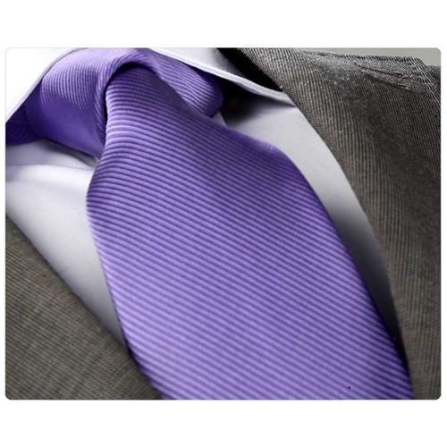 Solid Lilac Striped Necktie