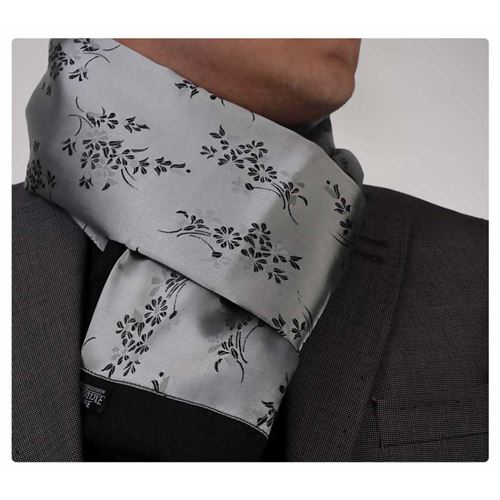 Gray Floral Double Sided Scarf