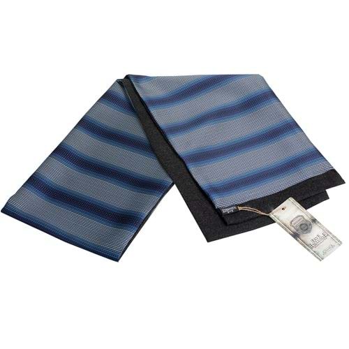 Blue Navy Jacquard Double Face Scarf