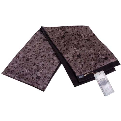 Brown Floral Printed Double Face Scarf