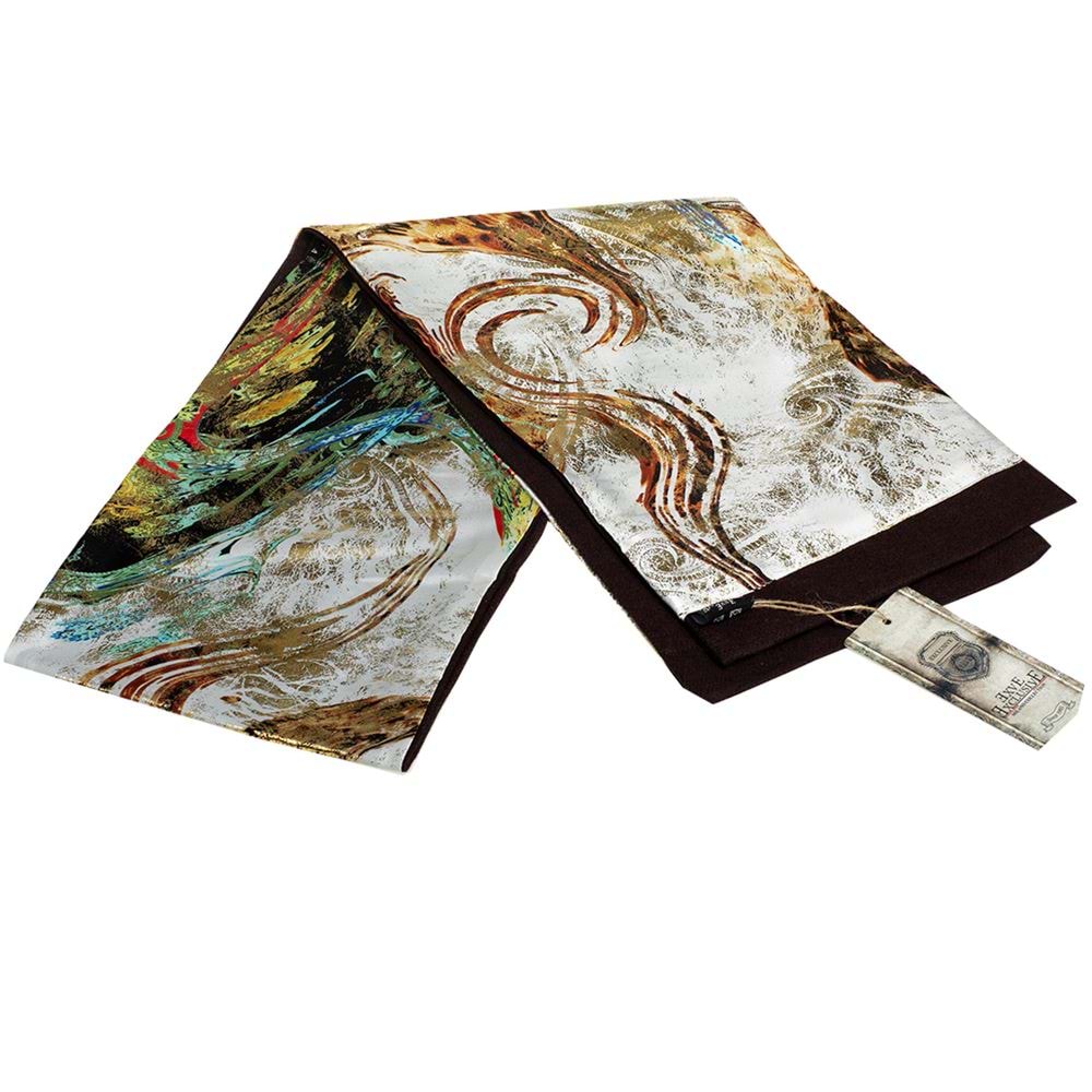 Gold Printed Mens Double Face Scarf