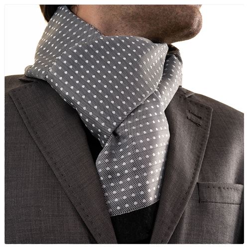 Gray Black Polka Dot Mens Scarf