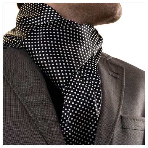 Black White Polka Dot Mens Scarf