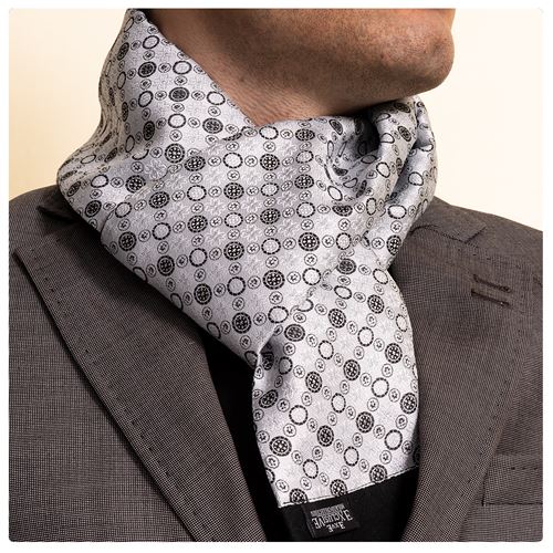Gray Black Geometric Mens Scarf