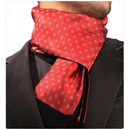 Silver Floral Red Double Sided Scarf