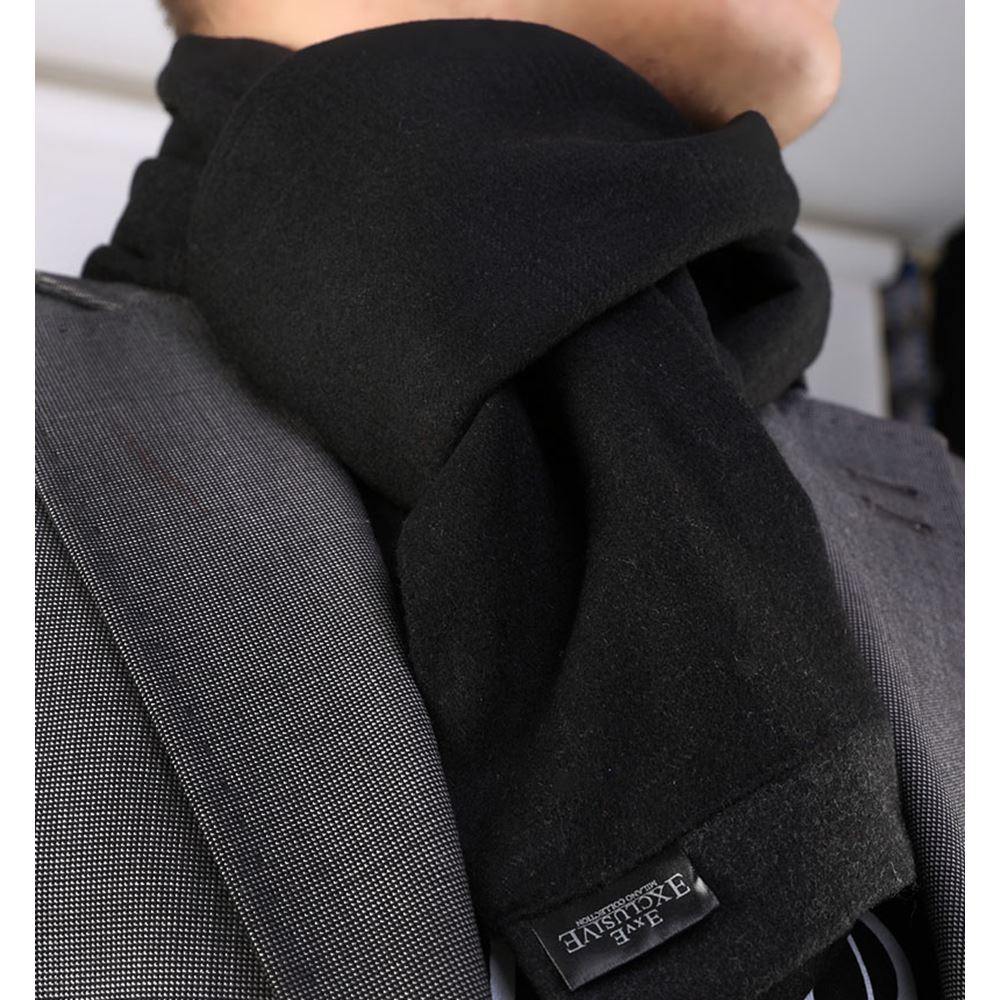 Black Wool Double Sided Scarf