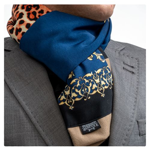 Blue Printed Mens Scarf