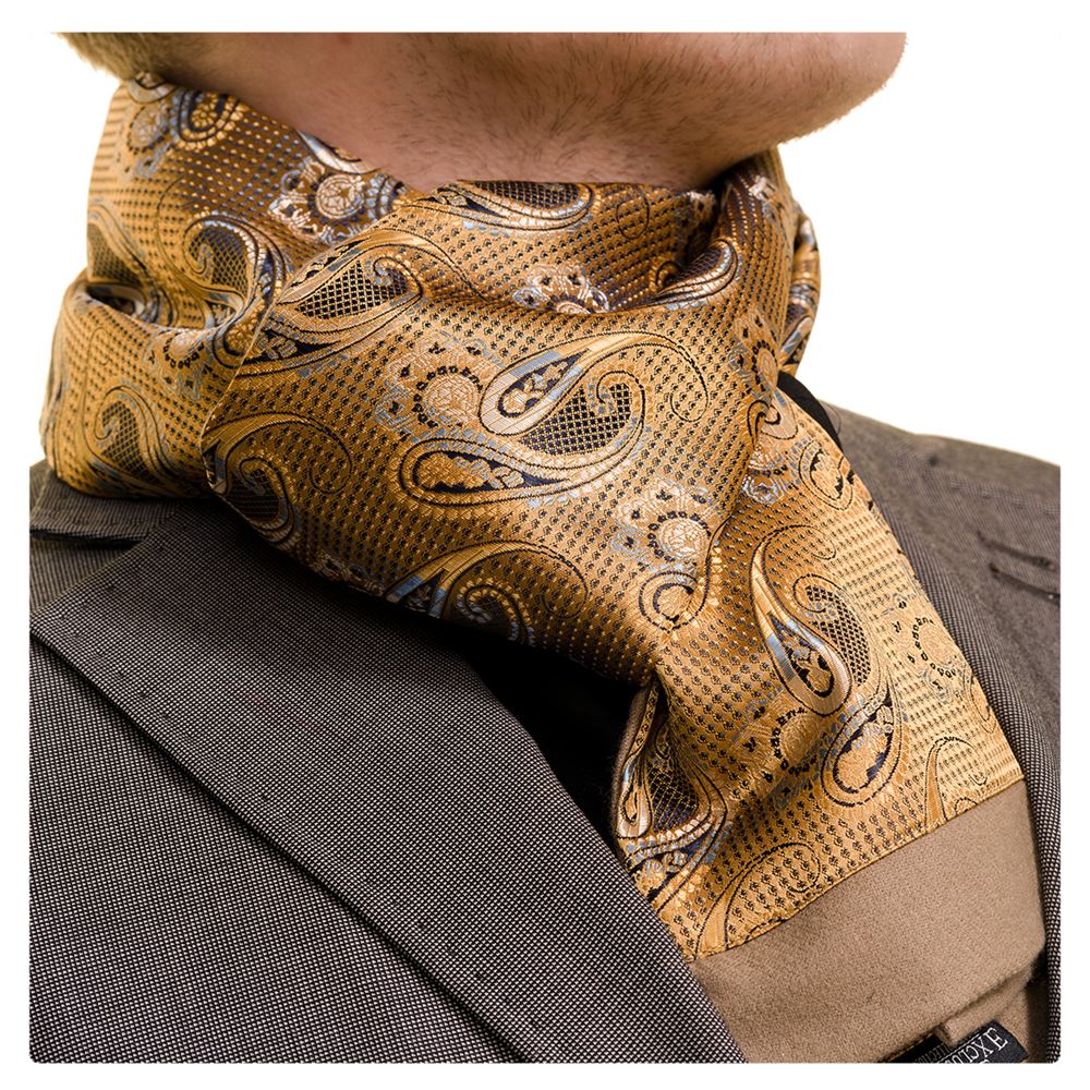 Gold Jacquard Mens Scarf