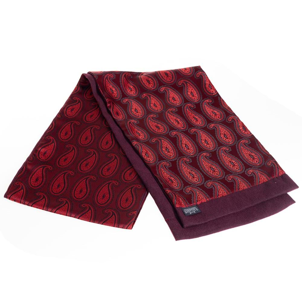 Burgundy Black Paisley Mens Scarf