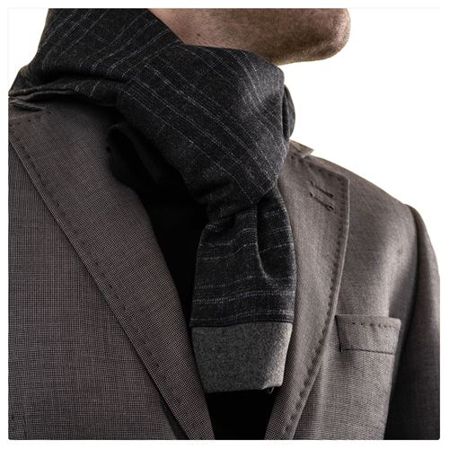 Black White Designer Mens Scarf