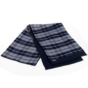 Gray Navy Plaid Mens Scarf