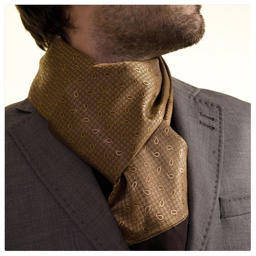 Brown Paisley Designer Mens Scarf