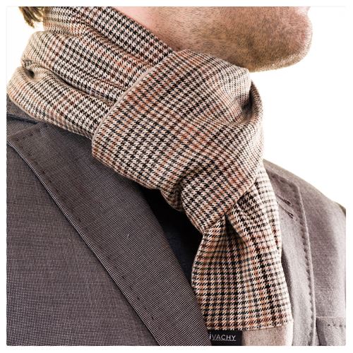 Beige Black Crowbar Mens Scarf