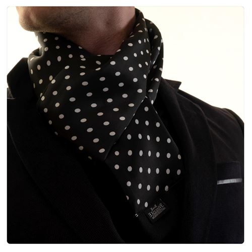 Black & White Polka Dot Mens Scarf