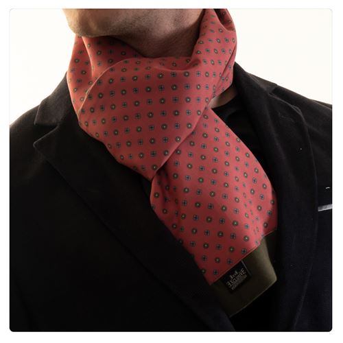 Red & Khaki Printed Mens Scarf