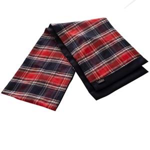 Red Navy Checkered Wool Mens Scarf