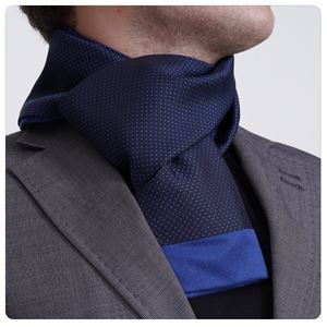 Navy Blue Polka Dot Mens Scarf