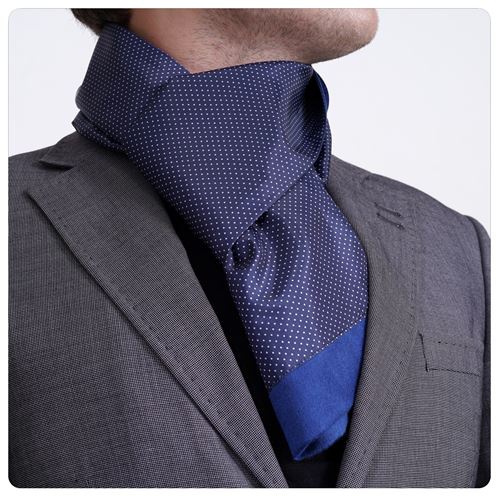 Navy and Blue Polka Dot Mens Scarf