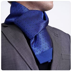 Blue Elegant Designer Wool Mens Scarf