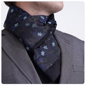 Black Floral Designer Jacquard Mens Scarf