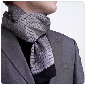 Silver Floral Elegant Jacquard Mens Scarf