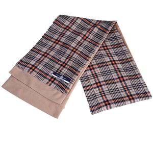 Orange Beige Plaid Tartar Woolen Mens Scarf
